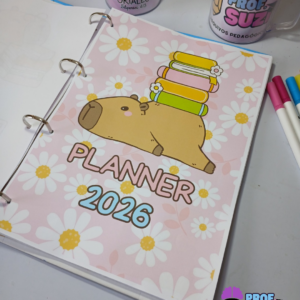 PLANNER PROFESSORA TEMA CAPIVARA - 2026