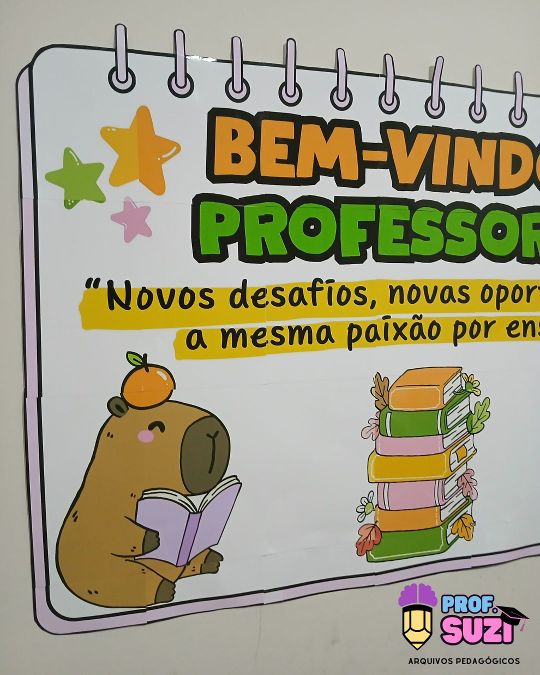 PAINEL SEJAM BEM-VINDOS PROFESSORES- TEMA CAPIVARA - Imagem 2