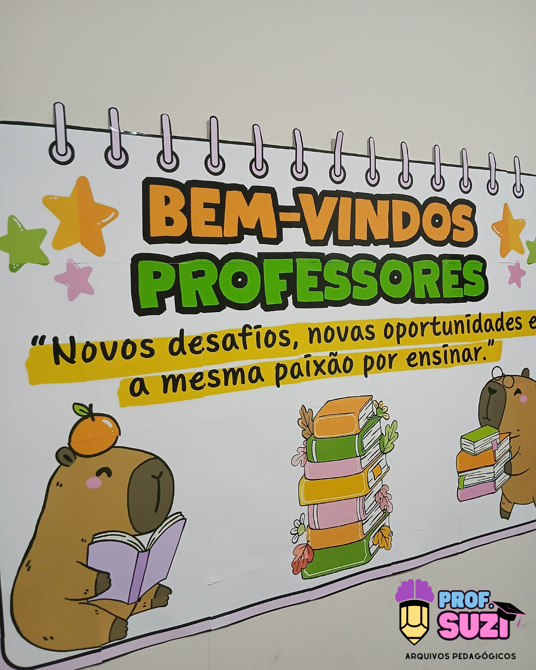 PAINEL SEJAM BEM-VINDOS PROFESSORES- TEMA CAPIVARA - Imagem 3