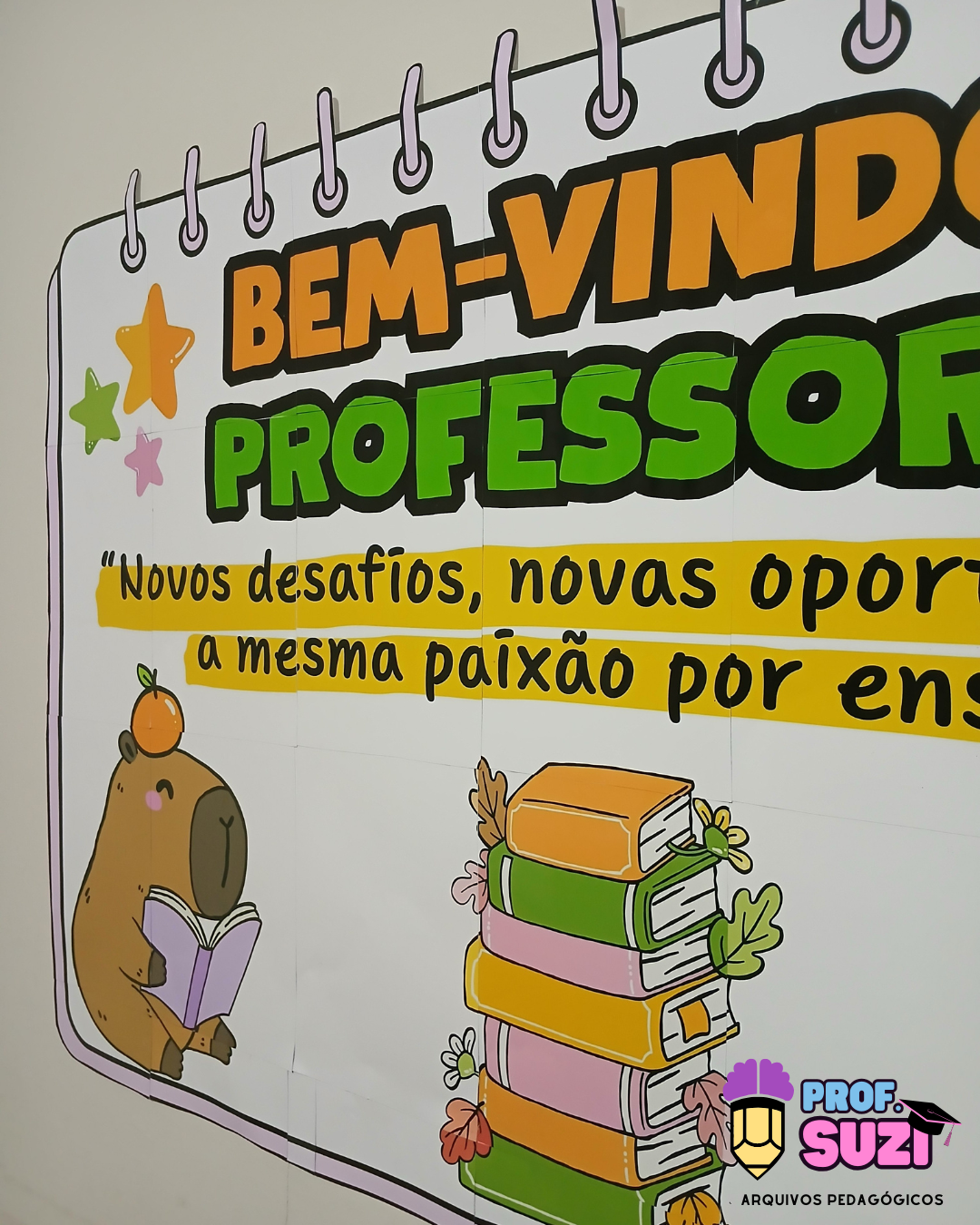 PAINEL SEJAM BEM-VINDOS PROFESSORES- TEMA CAPIVARA - Imagem 4
