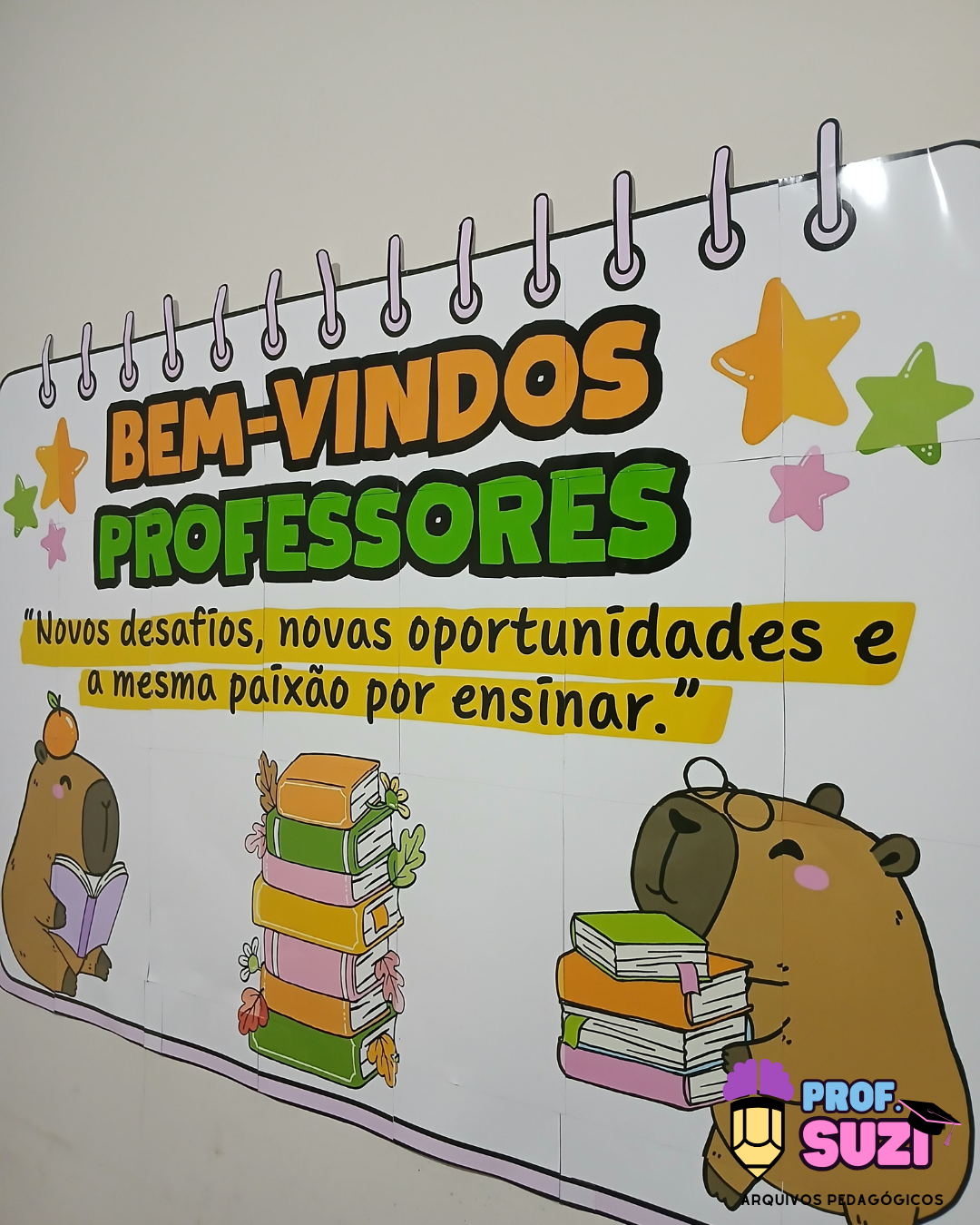 PAINEL SEJAM BEM-VINDOS PROFESSORES- TEMA CAPIVARA - Imagem 5