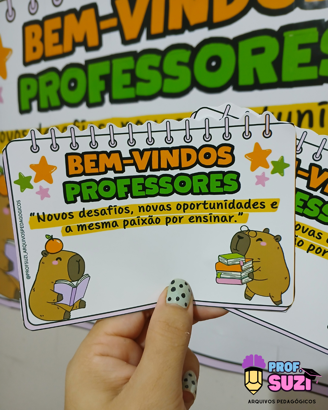 PAINEL SEJAM BEM-VINDOS PROFESSORES- TEMA CAPIVARA - Imagem 6