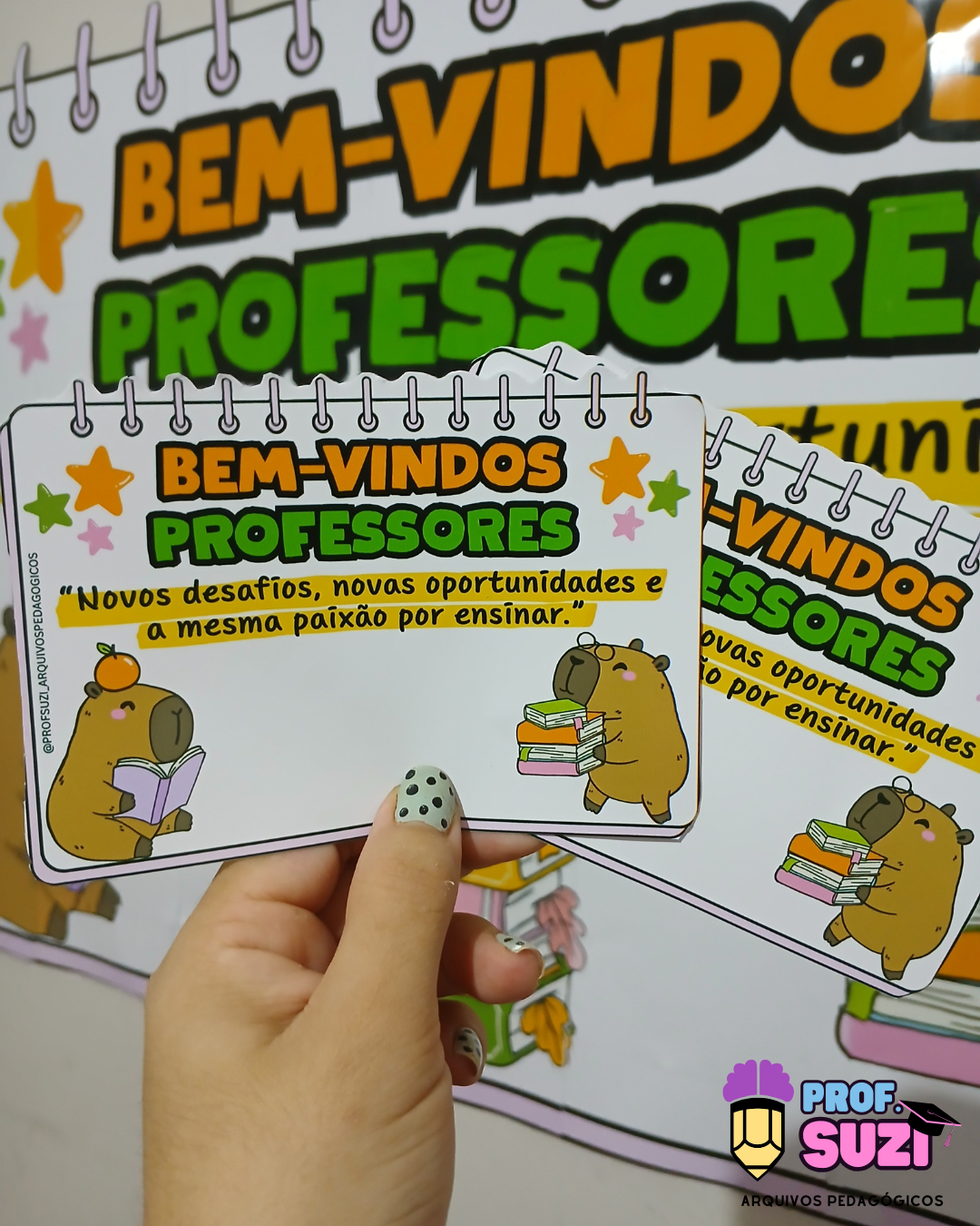 PAINEL SEJAM BEM-VINDOS PROFESSORES- TEMA CAPIVARA - Imagem 7
