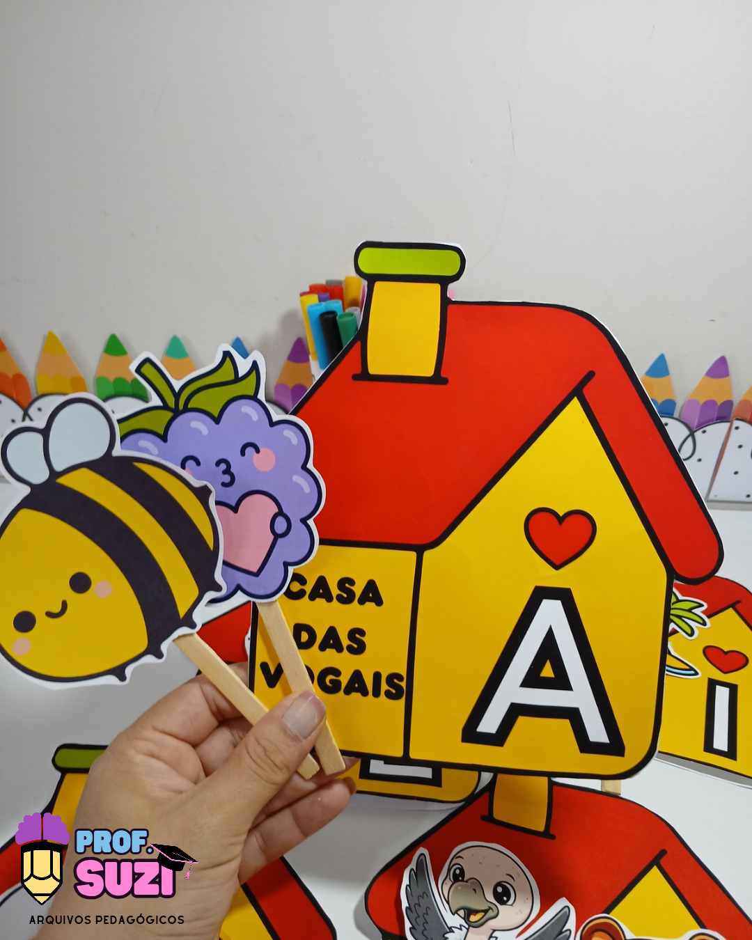 CASINHA DAS VOGAIS - RECURSO PARA ALAFABETIZAÇÃO - Imagem 2