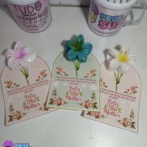 Cartão Dia da Mulher com Espaço para Presilha de Flor