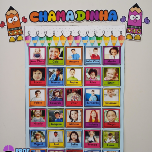 CHAMADINHA TEMA LÁPIS – EDITÁVEL NO CANVA ✏️🌈