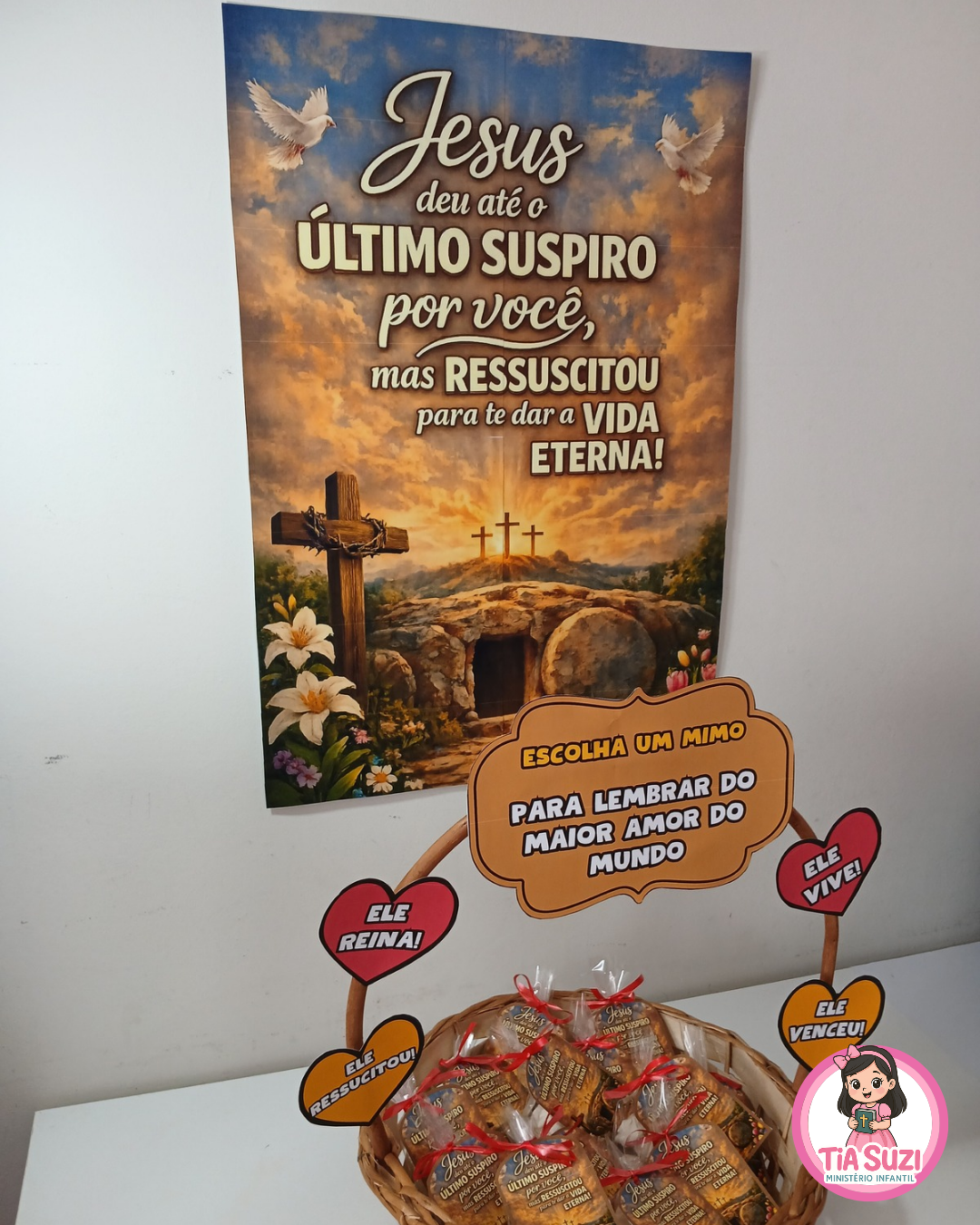 KIT ESPECIAL DE PÁSCOA PAINEL + CESTA PARA SUSPIRO - Imagem 6