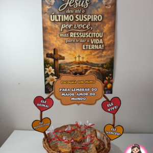 KIT ESPECIAL DE PÁSCOA PAINEL + CESTA PARA SUSPIRO