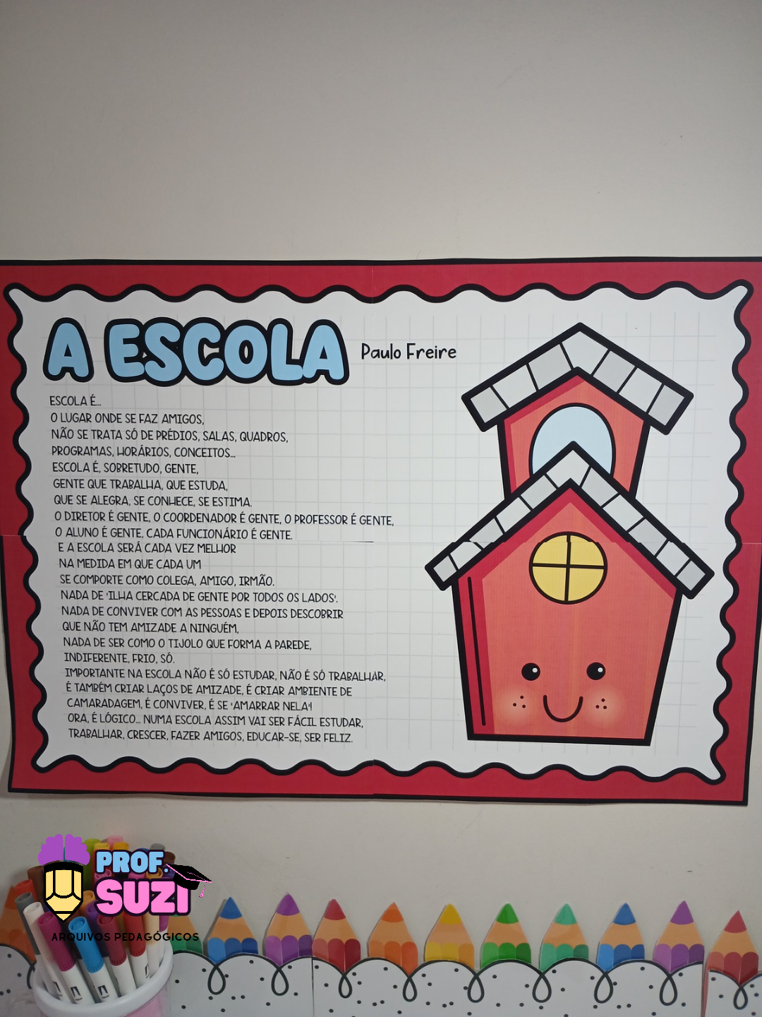 CARTAZ + LUVA DE CONTAÇÃO – POEMA “A ESCOLA” ✨ - Imagem 3