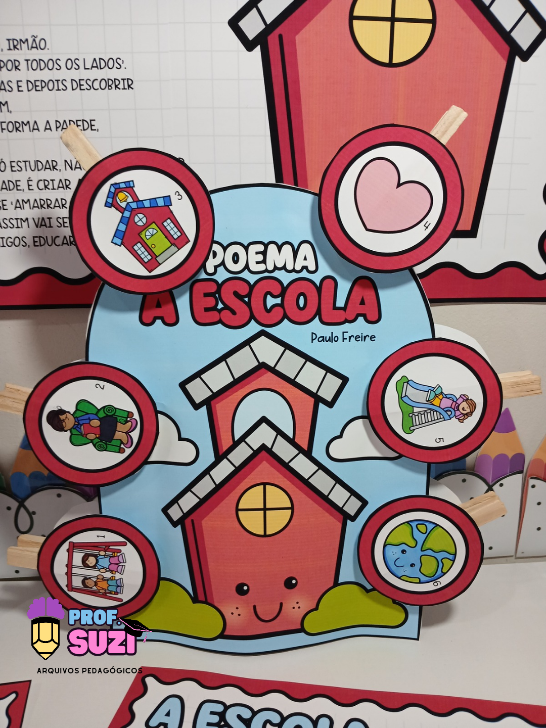 CARTAZ + LUVA DE CONTAÇÃO – POEMA “A ESCOLA” ✨ - Imagem 4