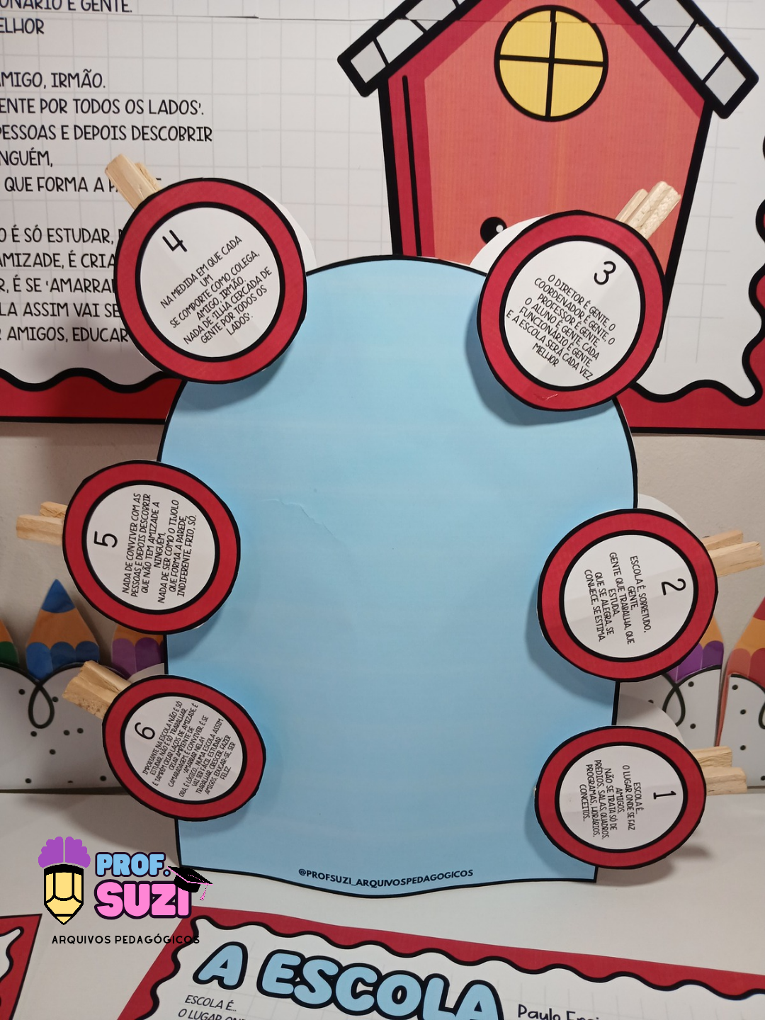 CARTAZ + LUVA DE CONTAÇÃO – POEMA “A ESCOLA” ✨ - Imagem 5