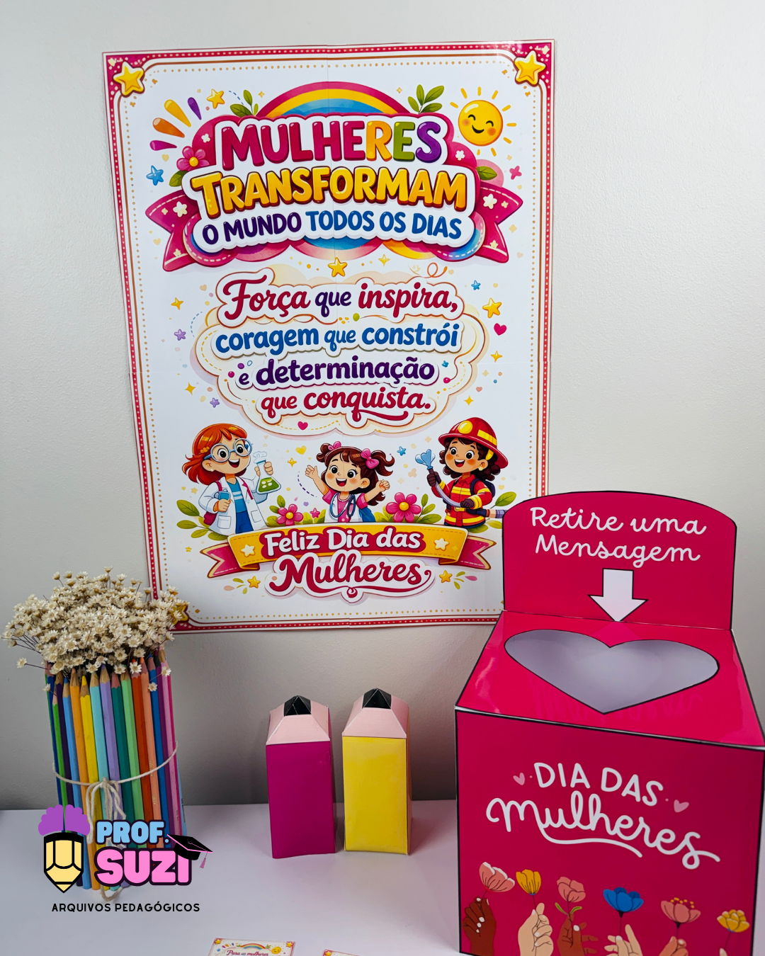 KIT DIA DAS MULHERES – PAINEL + CAIXA INTERATIVA - Imagem 3
