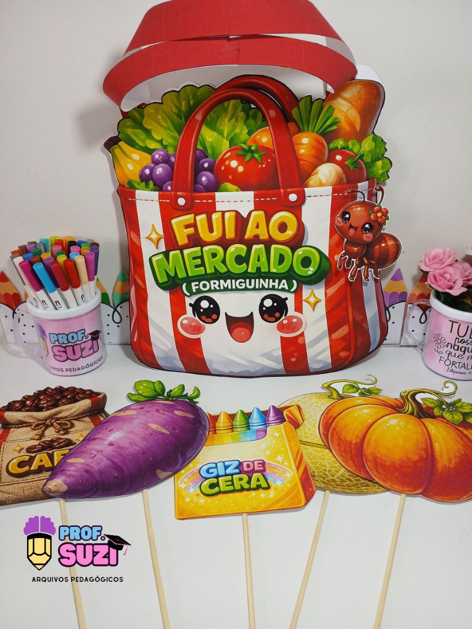 🐜 Sacola Interativa – Fui ao Mercado da Formiguinha