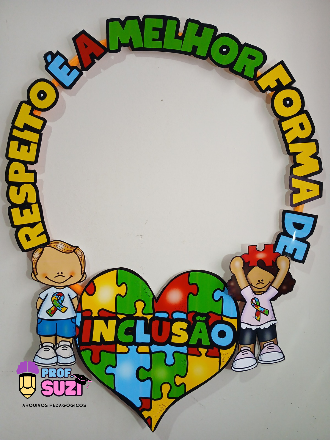 ✨ Moldura para Bambolê – Respeito é a Melhor Forma de Inclusão ✨