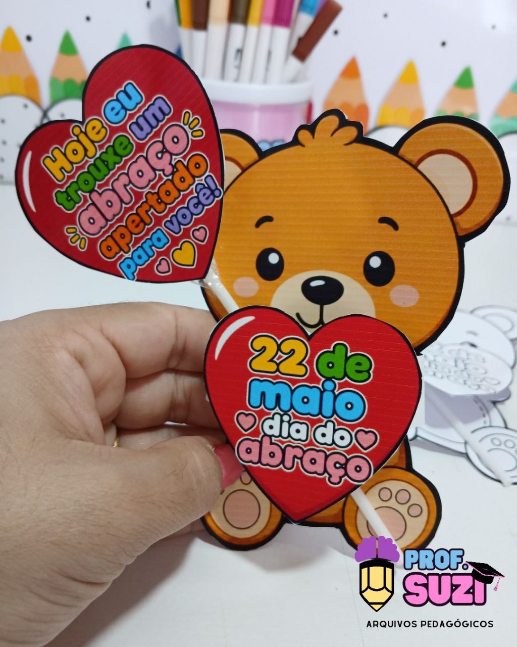LEMBRANCINHA DIA DO ABRAÇO – URSINHO COM PIRULITO 💕🧸 - Imagem 2