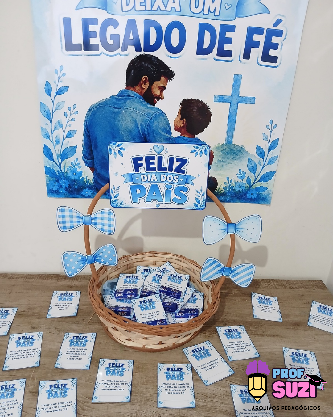 PAINEL + CESTA COM VERSĂCULOS DIA DOS PAIS đ - Imagem 7