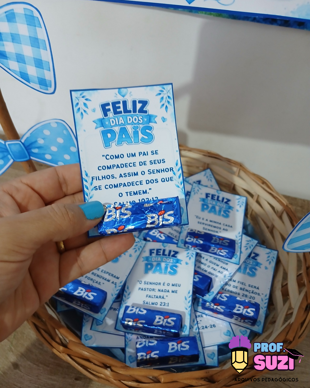 PAINEL + CESTA COM VERSĂCULOS DIA DOS PAIS đ - Imagem 4