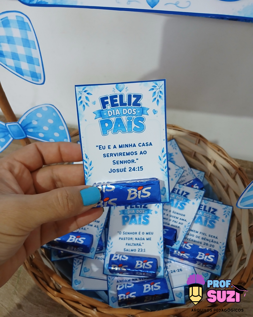 PAINEL + CESTA COM VERSĂCULOS DIA DOS PAIS đ - Imagem 9
