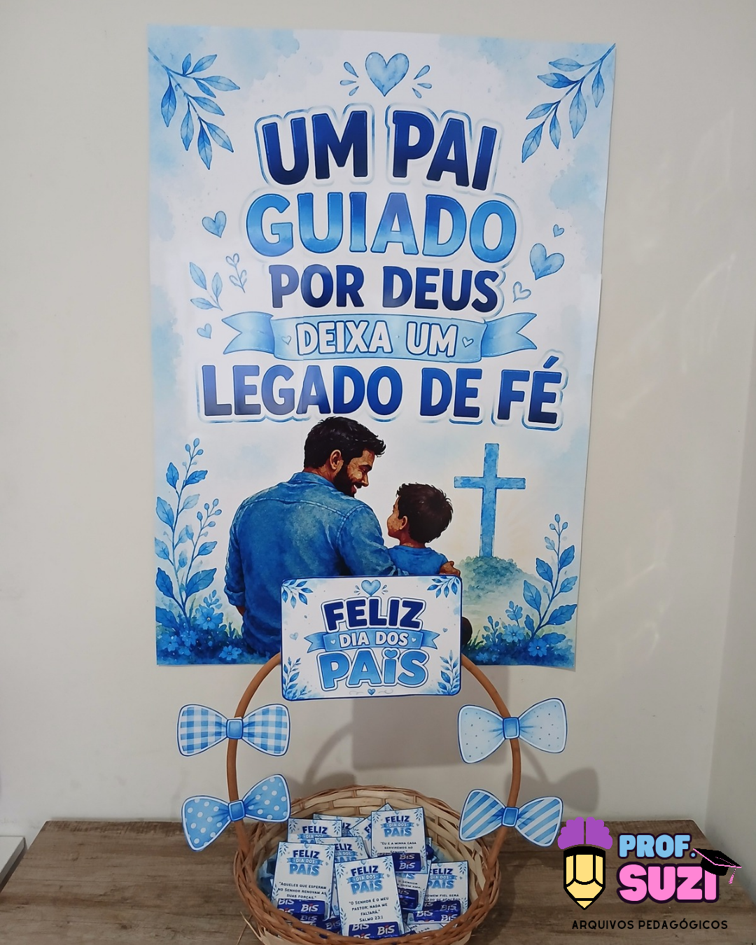 PAINEL + CESTA COM VERSĂCULOS DIA DOS PAIS đ - Imagem 2