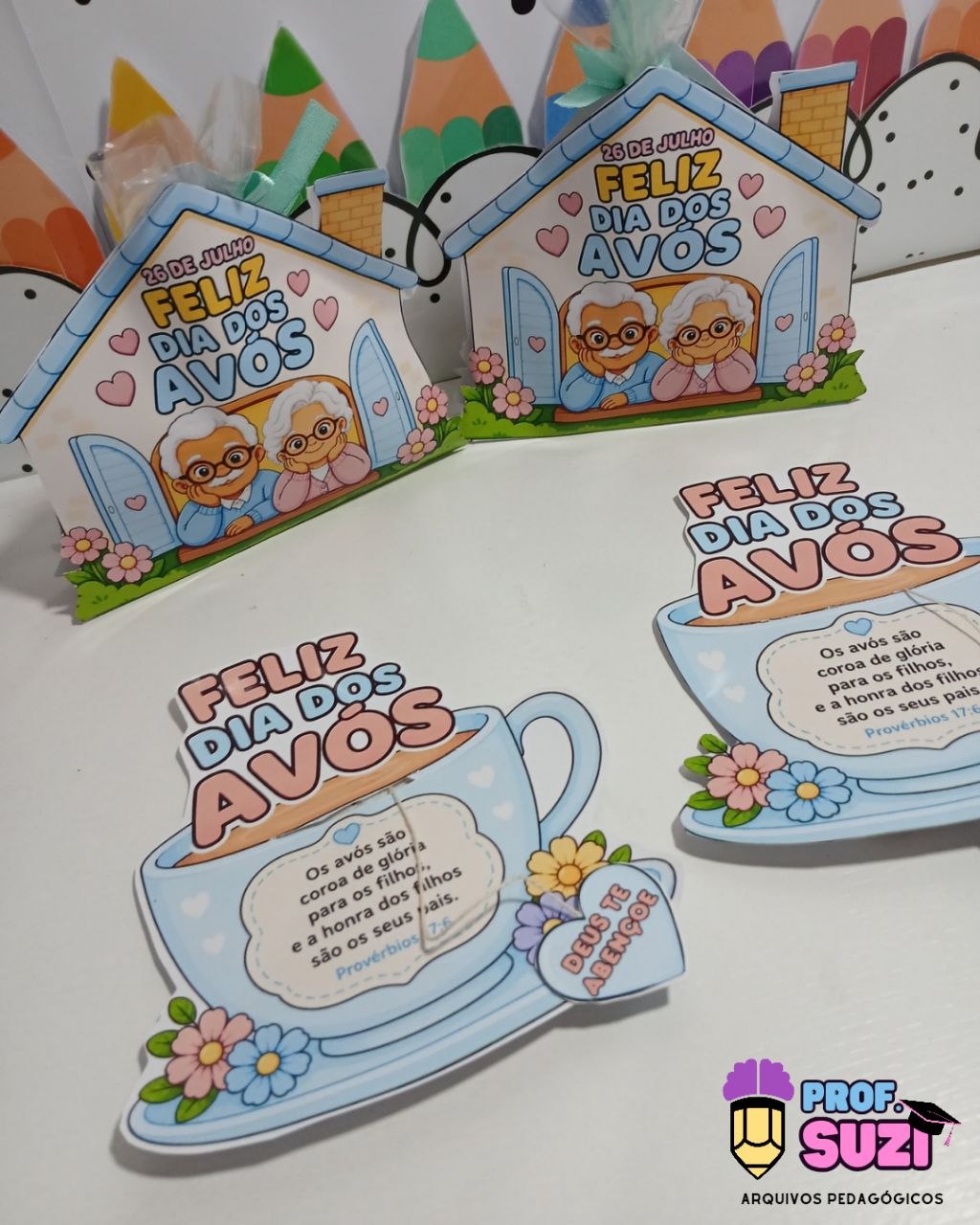 Lembrancinhas Dia dos Avós – Chá, Carinho e Amor
