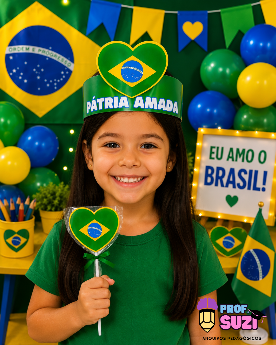 Kit Coroa + Tag para Pirulito Pátria Amada | Semana da Pátria - Imagem 3