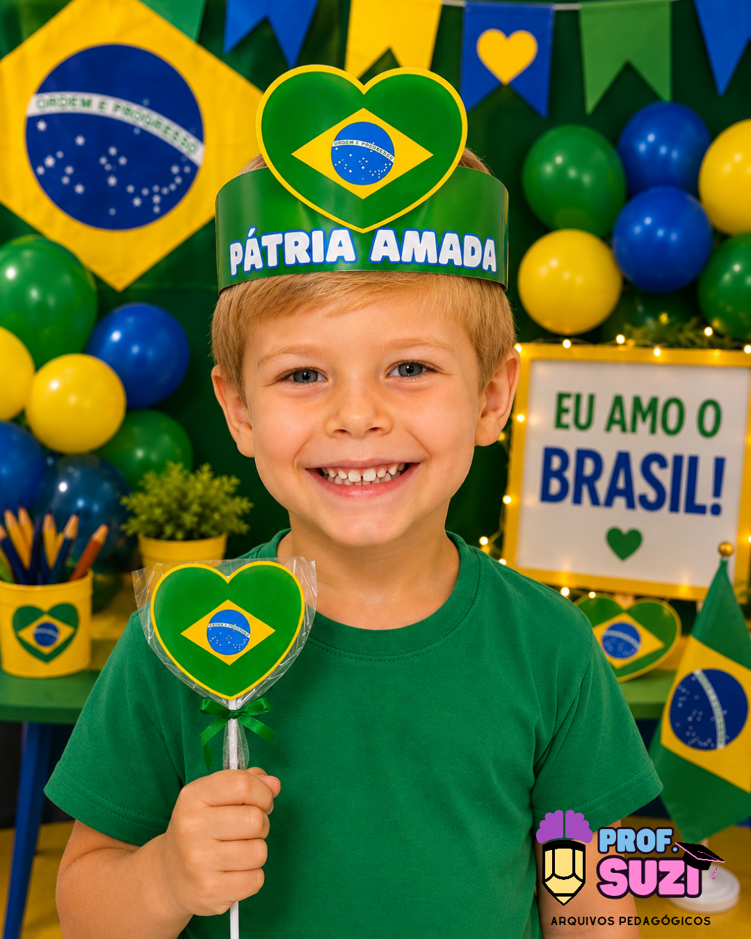 Kit Coroa + Tag para Pirulito Pátria Amada | Semana da Pátria - Imagem 2