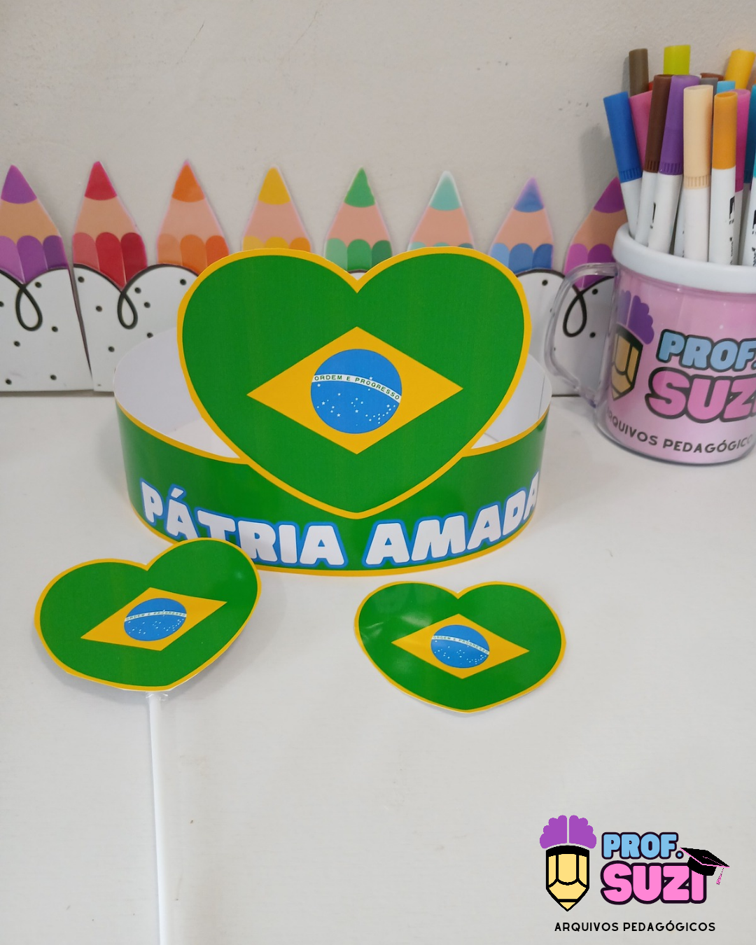 Kit Coroa + Tag para Pirulito Pátria Amada | Semana da Pátria - Imagem 6
