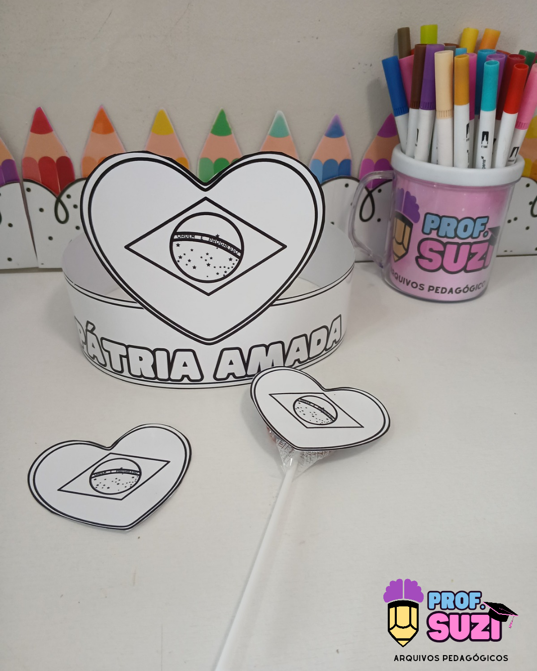Kit Coroa + Tag para Pirulito Pátria Amada | Semana da Pátria - Imagem 5