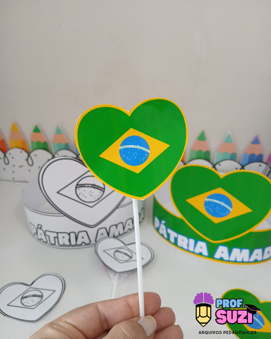 Kit Coroa + Tag para Pirulito Pátria Amada | Semana da Pátria - Imagem 8