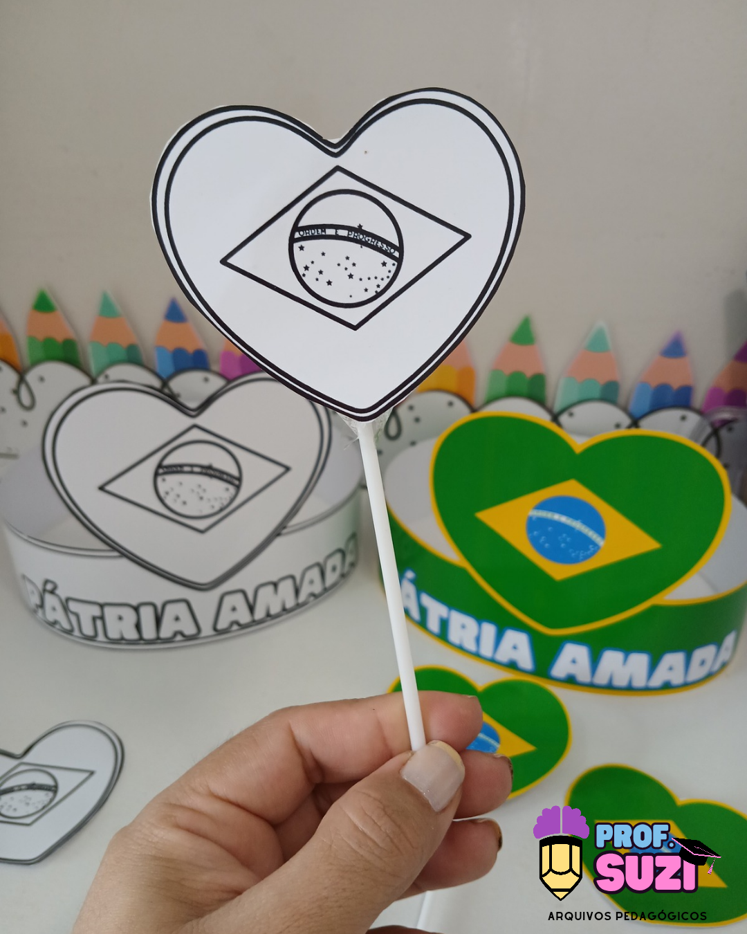 Kit Coroa + Tag para Pirulito Pátria Amada | Semana da Pátria - Imagem 7