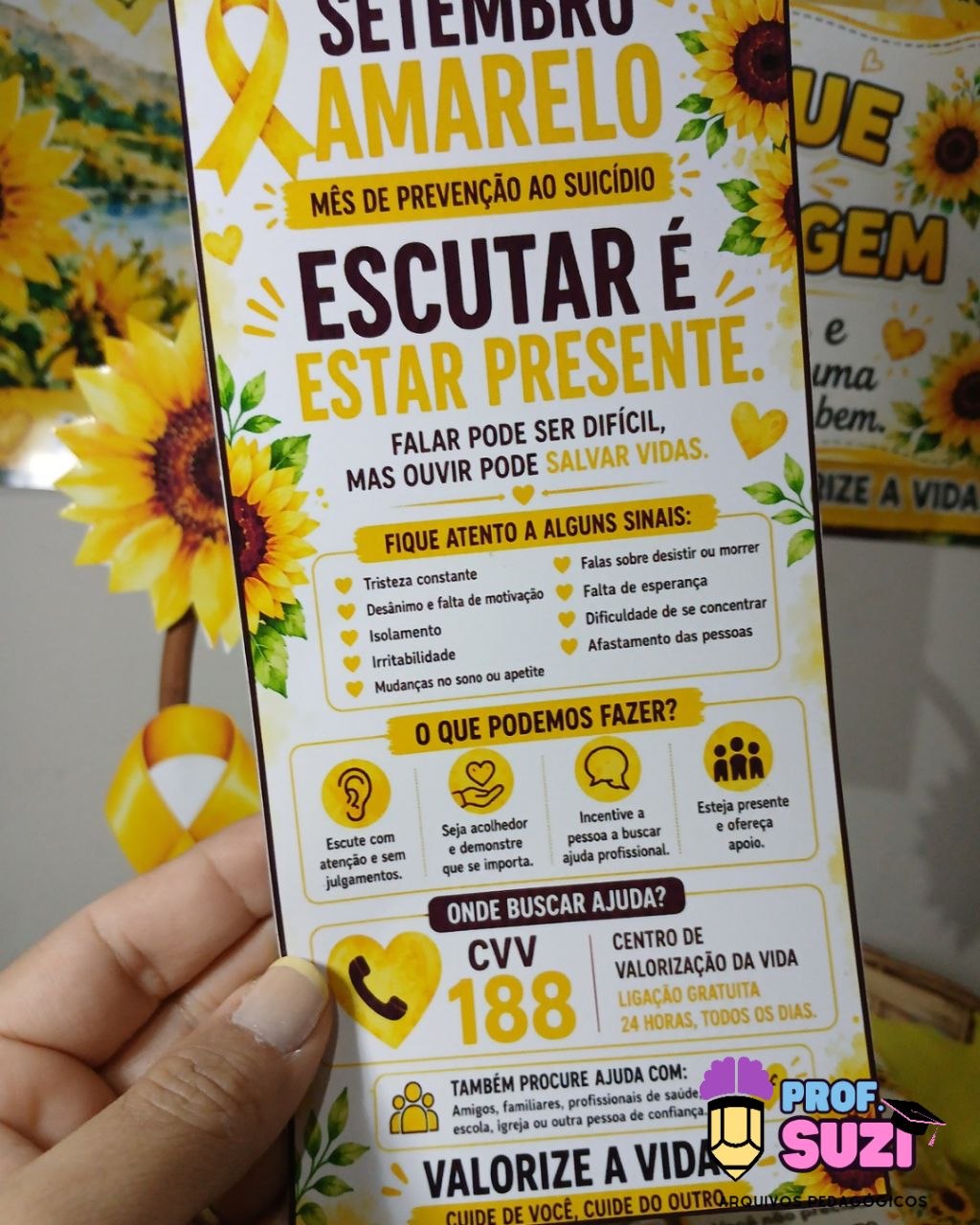 Kit Setembro Amarelo – Escutar é Estar Presente 🌻💛 - Imagem 5