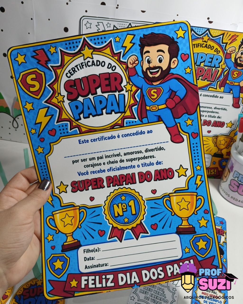 🦸♂️ Kit Lembrancinhas Dia dos Pais – Super Pai | Arquivo Digital PDF - Imagem 8