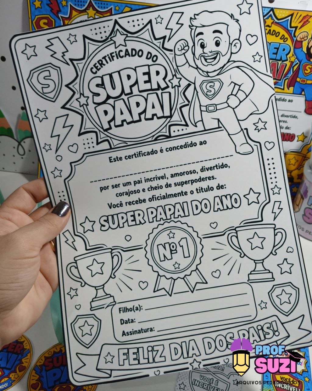 🦸♂️ Kit Lembrancinhas Dia dos Pais – Super Pai | Arquivo Digital PDF - Imagem 5
