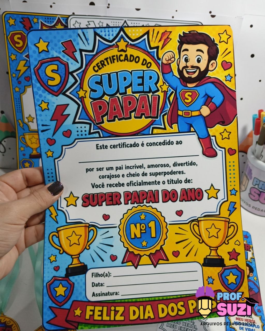 🦸♂️ Kit Lembrancinhas Dia dos Pais – Super Pai | Arquivo Digital PDF - Imagem 9