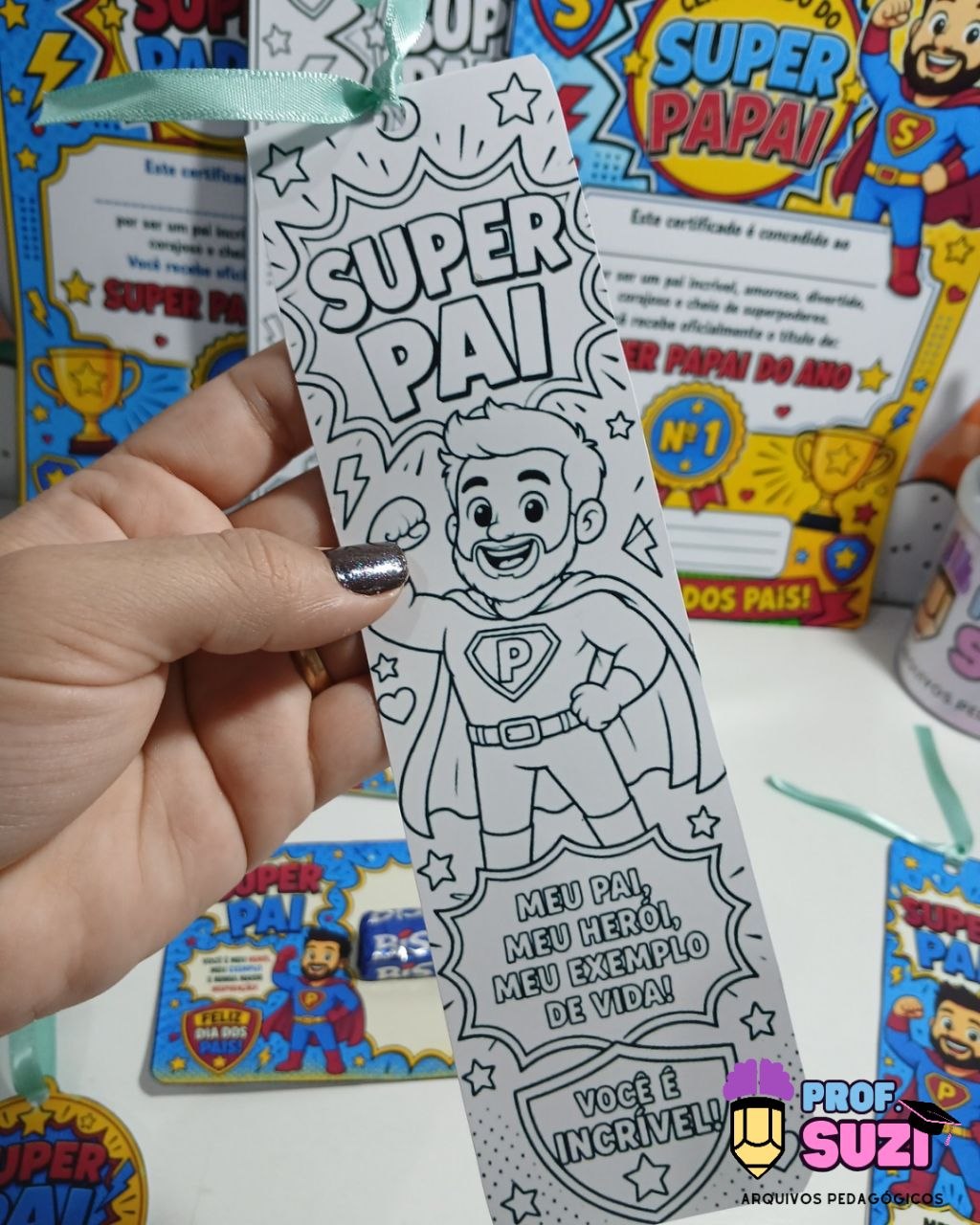 🦸♂️ Kit Lembrancinhas Dia dos Pais – Super Pai | Arquivo Digital PDF - Imagem 4