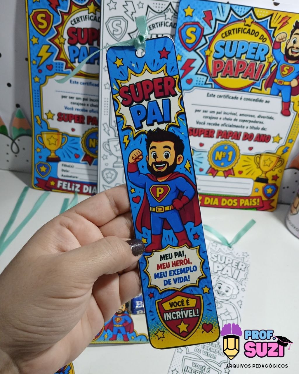 🦸♂️ Kit Lembrancinhas Dia dos Pais – Super Pai | Arquivo Digital PDF - Imagem 2
