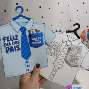 👔 Camisa do Papai com Vales do Papai – Lembrancinha para o Dia dos Pais