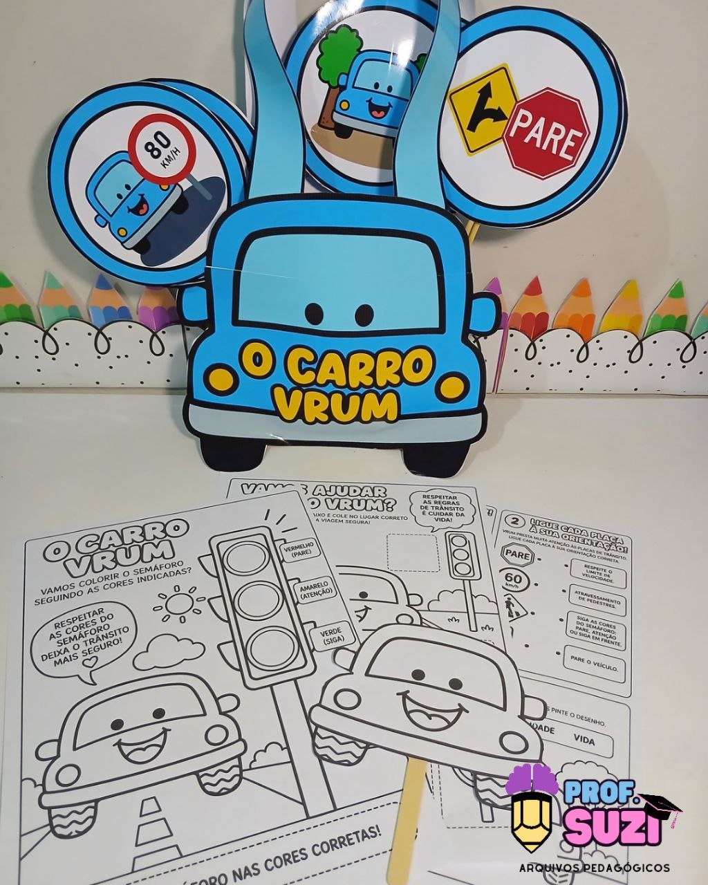 Arquivo Pedagógico Dia do Trânsito – O Carro Vrum + 4 Atividades BÔNUS