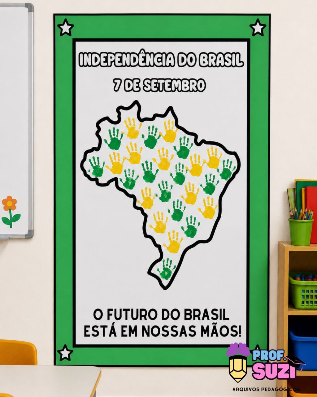 PAINEL INDEPENDÊNCIA DO BRASIL – COLORIR COM AS MÃOS 💚💛