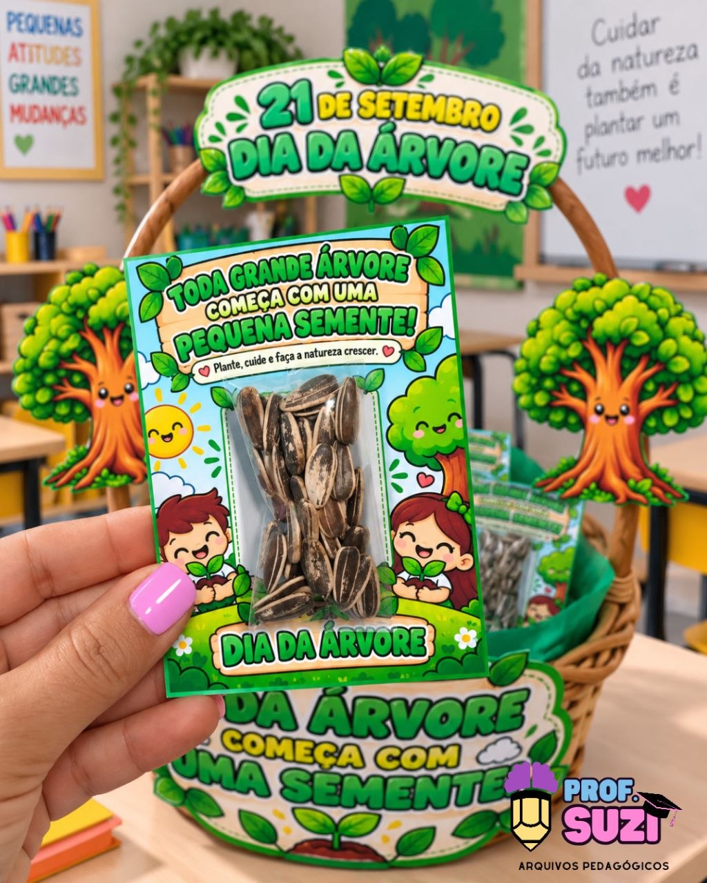 Cesta Dia da Árvore — Toda Grande Árvore Começa com uma Pequena Semente! - Imagem 2
