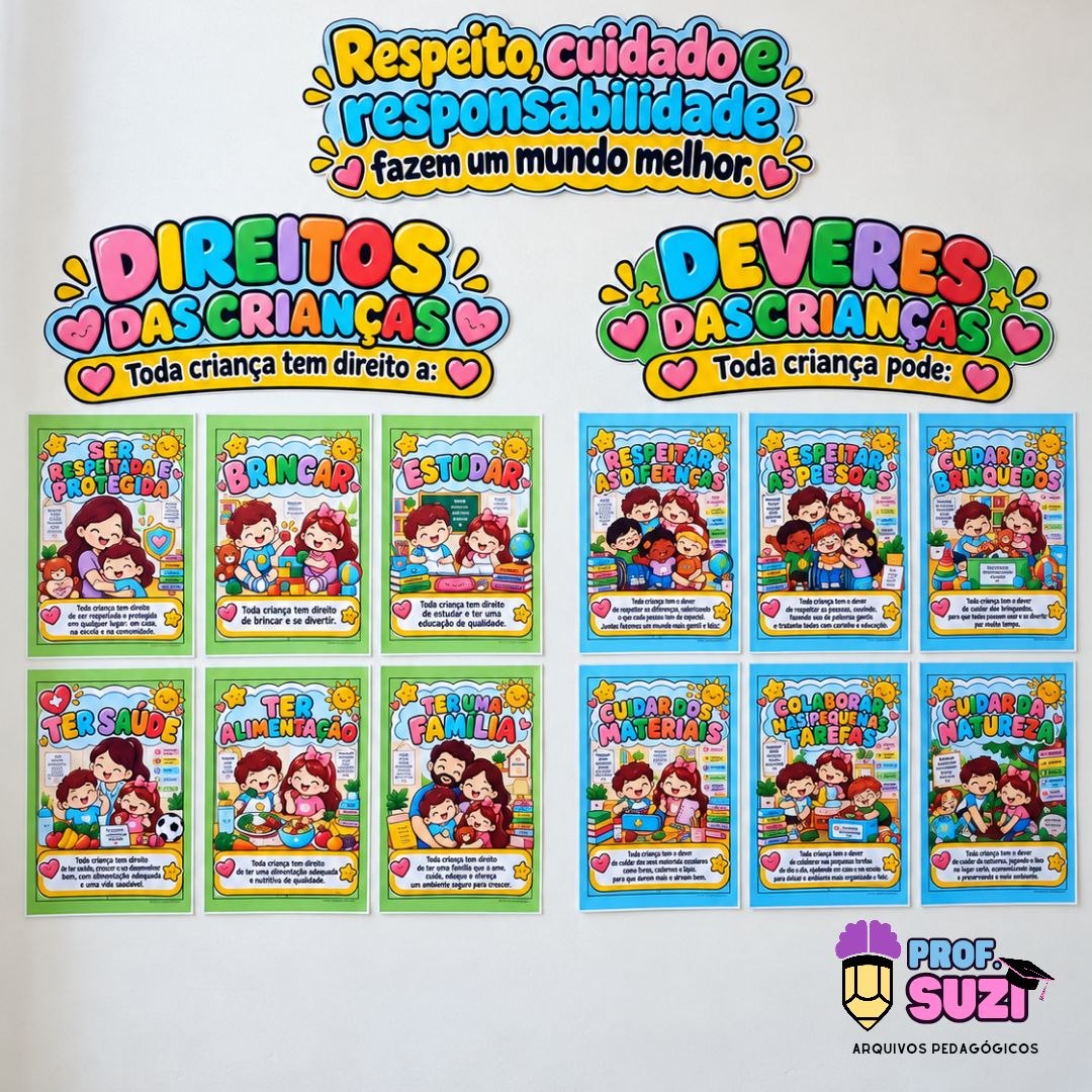 Painel Direitos e Deveres das Crianças – Educação Infantil | 6 Direitos e 6 Deveres - Imagem 4