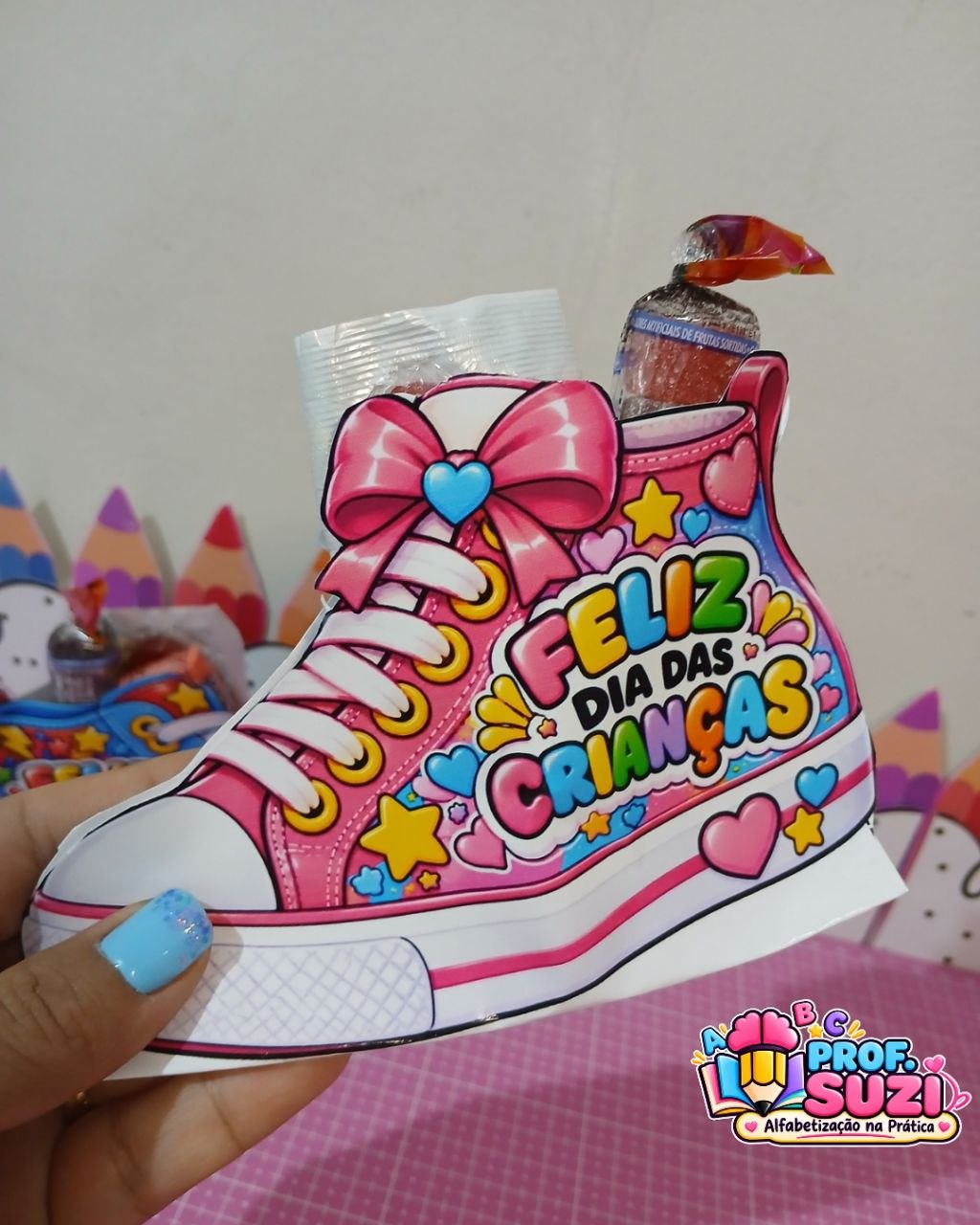 Cartão Porta-Doces Dia das Crianças – Tênis - Imagem 2