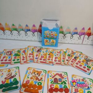 LEITURA COM MASSINHA – JOGO PEDAGÓGICO DE ALFABETIZAÇÃO | 16 CARTAS + CAIXINHA PARA MONTAR
