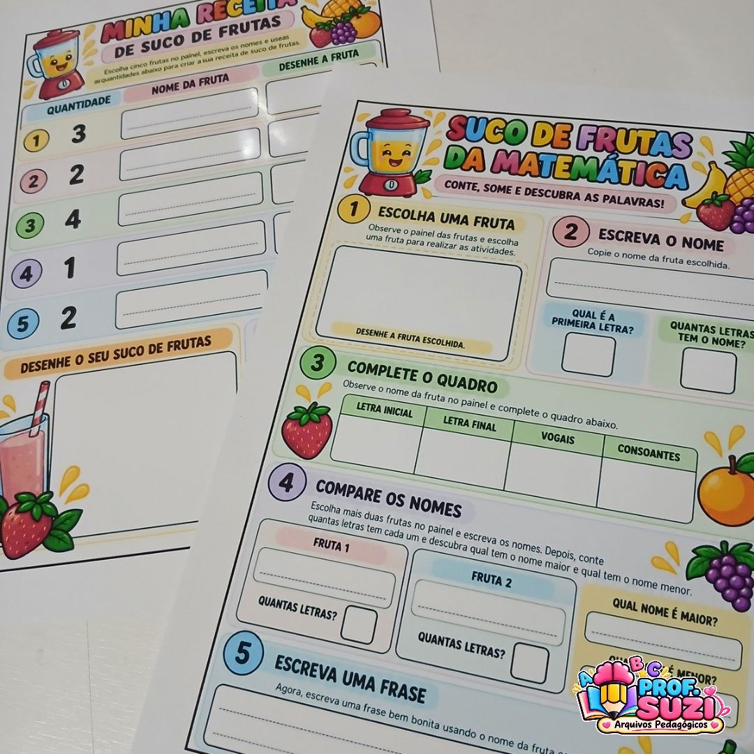 Suco de Frutas da Matemática – Recurso Pedagógico Interativo para Aprender Brincando - Imagem 8